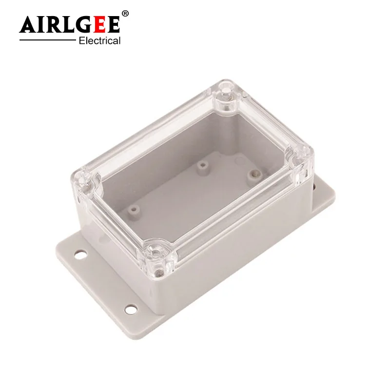 

100 * 68 * 50mm transparent cover with fixed waterproof ABS plastic junction box General Electric project housing light gray