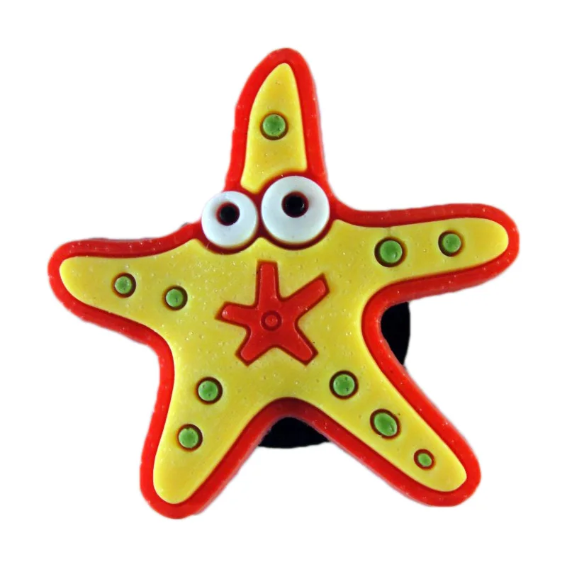 50pcs/lot Sponge Figures Starfish Snail PVC shoe charms shoe accessories shoe decoration for croc jibz Kid's Party X-mas Gift