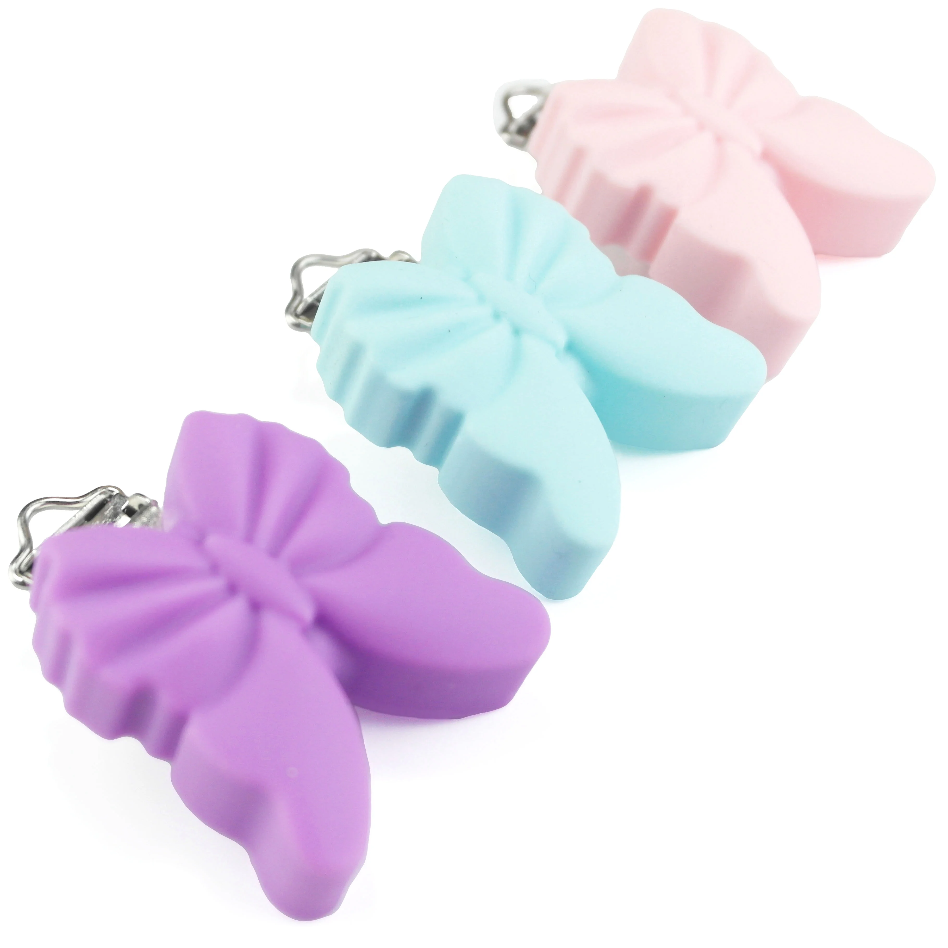 5pcs Butterfuly 실리콘 서스펜더 클립 젖꼭지 체인 클립 실리콘 클립 선택 가능한 실리콘 서스펜더 홀더