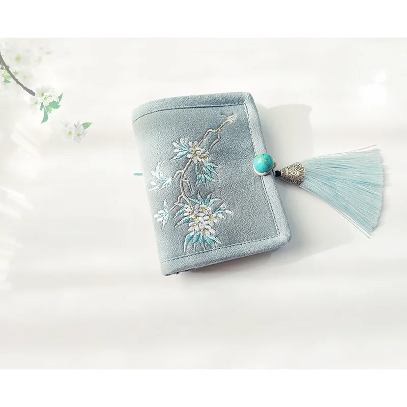 blue Alasir, китайский стиль, льняные Кошельки для монет, с вышитыми цветами, короткий кошелек для женщин, мини-кошелек, художественный, Цветочный, винтажный, с отделением для карт - Цвет: blue