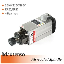 Cheap MAXTENSO 2.2kw 220V 380V Premium Air cooling Spindle Motor CNC Router ER20 ER25 collet 4pcs high quality Bearings GDZ93x82-2.2 Cheap MAXTENSO 2.2kw 220V 380V Premium Air cooling Spindle Motor CNC Router ER20 ER25 collet 4pcs high quality Bearings GDZ93x82-2.2