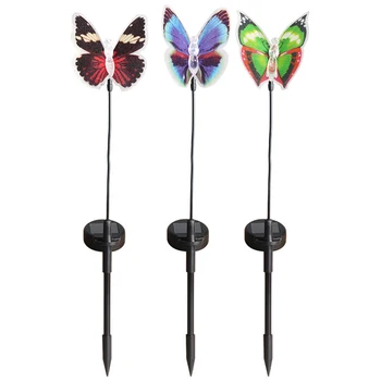 

Solar Powered Butterfly Lawn Stake Lights Waterproof Decorative for Outdoor Garden random color I88 #1