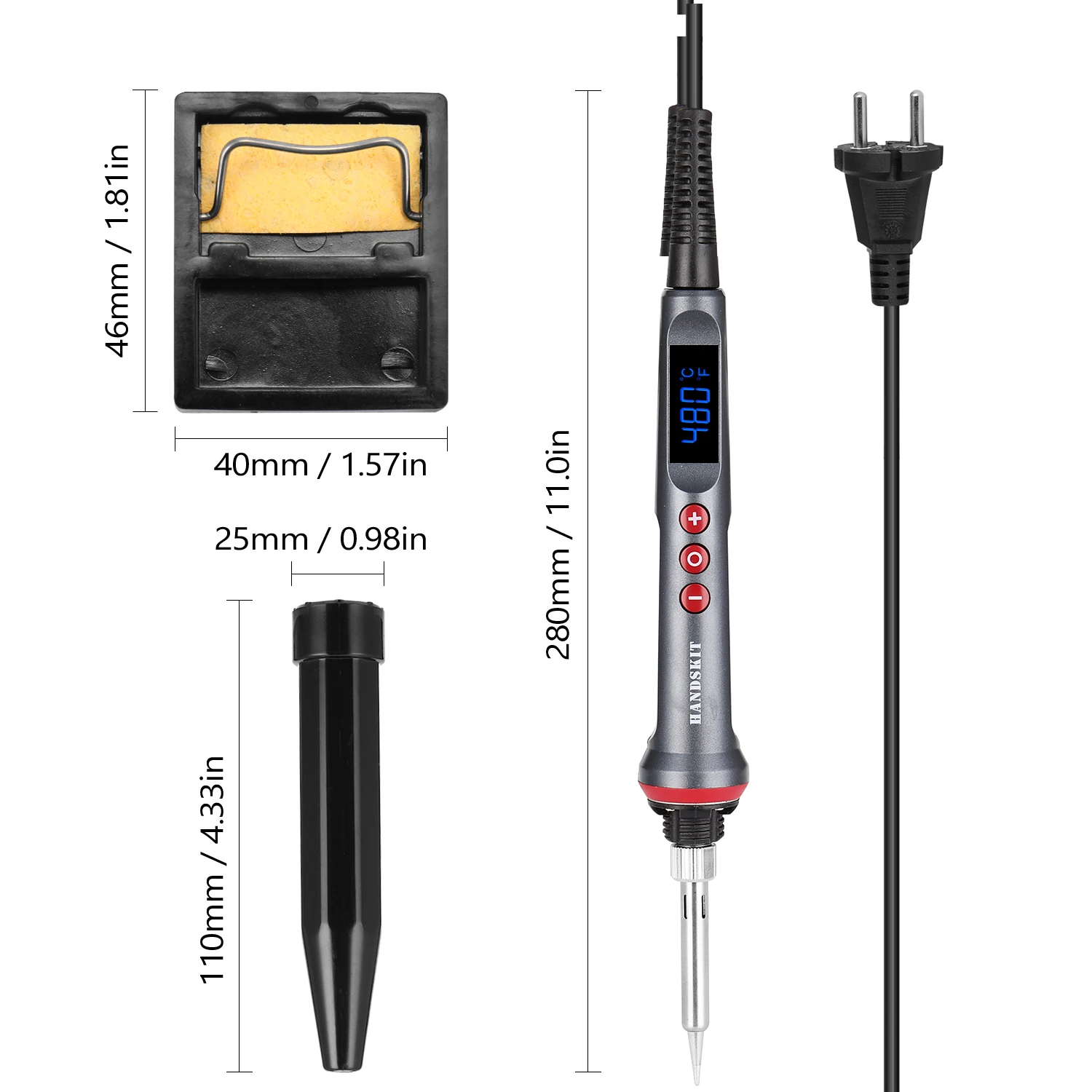 portable stick welder HANDSKIT 90W 180-480℃ LED Digital Soldering Iron Set Adjustable Temperature Electric Soldering Iron 4 Wire Core Welding Tools hot stapler