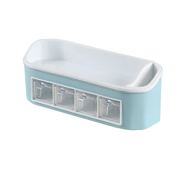 

4 Grids Chopsticks Spoons Kitchen Storage 2 Layers Shelf Seasoning Rack Spice Jar Organizer Desktop Waterproof Modern Tools