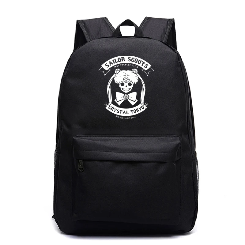 2 Сейлор Мун рюкзак школьный книги сумки Mochila Дорожная сумка для ноутбука кольцо с изображением ленты круг мальчик девочки розовый черный рюкзак - Цвет: 2