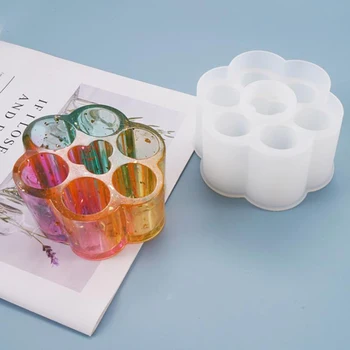 

Dried Flower Resin Decorative Craft DIY Lipstick Storage Box Mold Epoxy Resin Molds　Transparent Silicone Mould For Jewelry