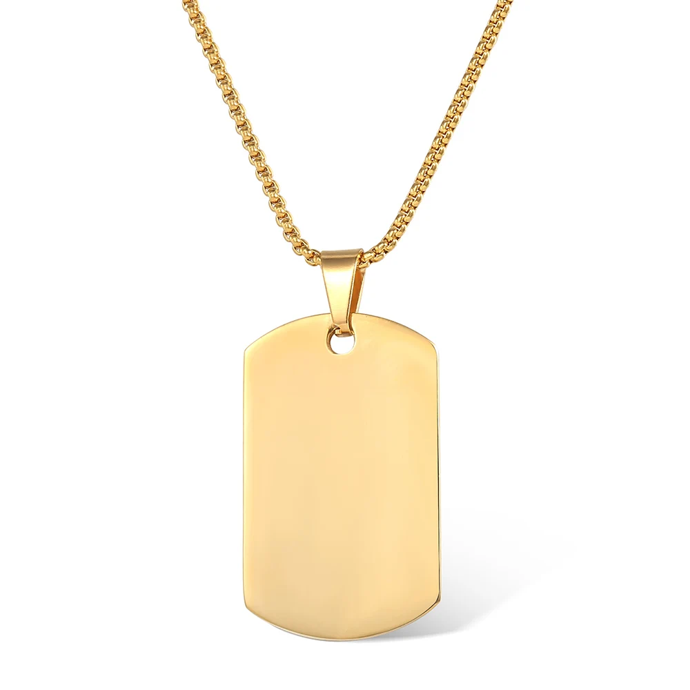 2mm Stainless Steel Box Chain Dog Tag 