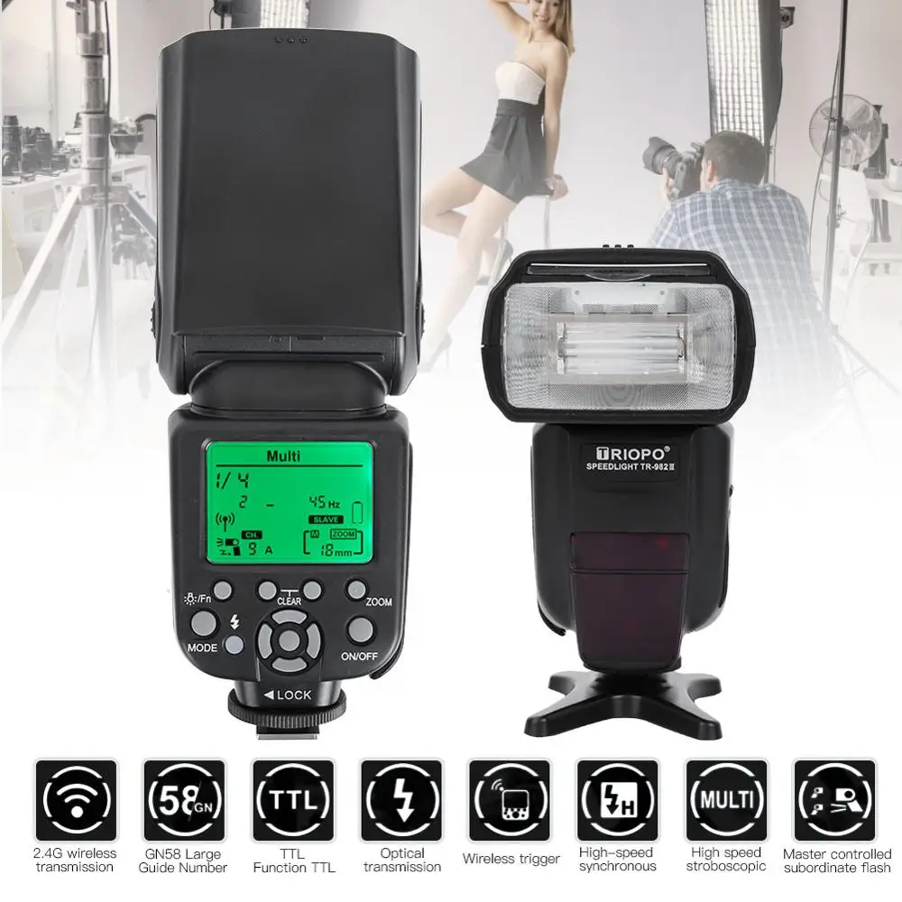 TRIOPO TR 982III/C 2 4G Вспышка профессиональная скорость lite TTL вспышка для камеры с