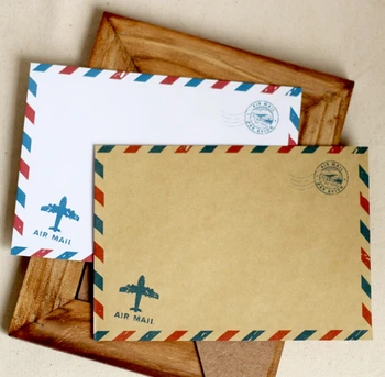 

Kraft Air Mail envelopes, white wedding envelopes,Brown Paper Envelope,Invitation envelopes, vintage airmail packing 50pcs/lot