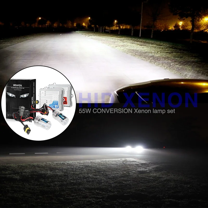 Garantie 1 an 6000k - blanc xénon Chemini Kit de conversion H3 HID pour voiture Ballast HID numérique 55W pour ampoules de phare avant de voiture 