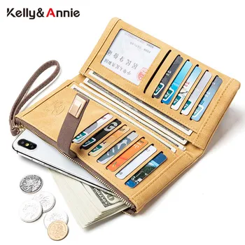 Wristband Long Clutch Wallet Women Soft Leather Card Holder Zipper Cell Phone Pocket Large Capacity Purse Female Wallet Carteras 1