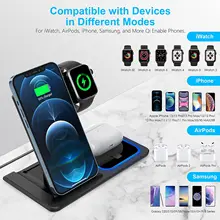 

3 in 1 Wireless Charger Foldable 15W Charging Station for iPhone 13 12 11 Pro Max XS Max XR XS X iWatch 7 6 SE 5 4 3 2 Airpods