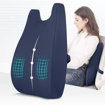 

1 PC Back Pillow for Office Chair Memory Foam Reduce Back Pain Ergonomic Design Protect The Lumbar Spine Low Waist Rest Pillow