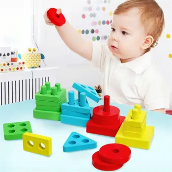 

1 Set of Building Blocks Kids Early Educational Toys Puzzle Toys for Baby Toddlers Kids Shape Pairing
