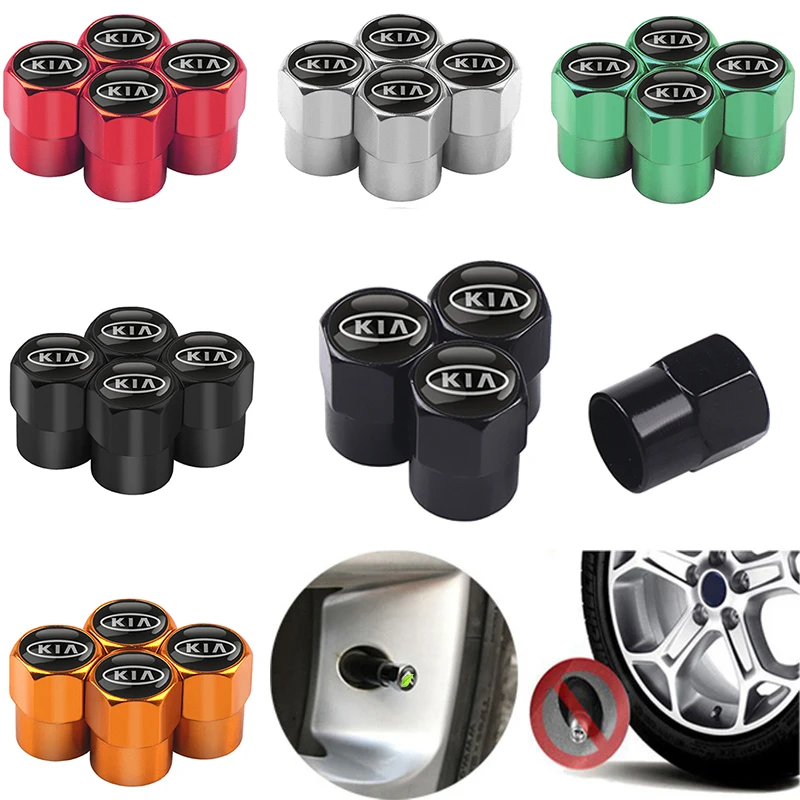 Estilo de coche 4 Uds coche insignia de neumático de la rueda de tapa de válvula tapa polvo del neumático para KIA K2 K3 K5 Sorento Sportage R Alma de Rio de accesorios de automóviles