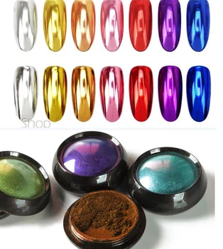 

0.5g Powder Metallic Chrome Powder Metallic Chrome Powder in Mirror Silver, 19 Colors 1pc Nail Art Chrome Powder Pigment,KUY-24