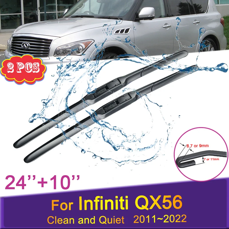 

Car Wiper Blades for Infiniti QX56 Z62 2011 2012 2013 2014 2015~2022 Front Windshield Frameless Snow Scraping Rubber Accessories