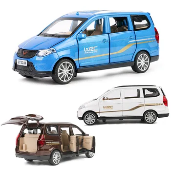 

1:32 Wuling Hongguang MPV Model Alloy Pull Back Car Model 6 Open Door With Sound And Light Children Toy Show Free Shipping