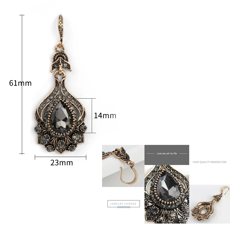 Dangle Earrings Drop Earrings Crystal Earrings Bridal For Women Antique Gold Color Beach Party