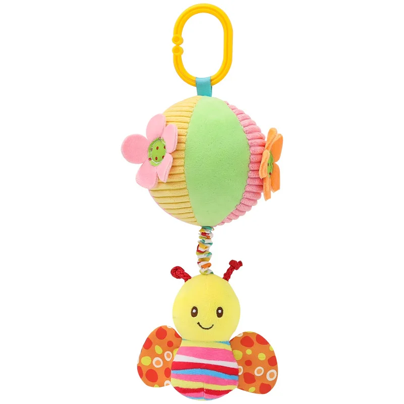 

Baby drawstring cloth ball toy baby soothing hand catch ball plush bed bell car hanging bed pendant
