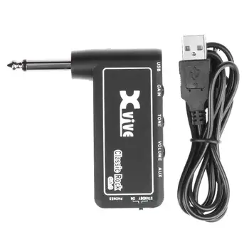 

Xvive GA3/GA4/GA5 Classic Rock Mini Portable Rechargeable Electric Guitar Plug Headphone Amp Amplifier with USB Cable