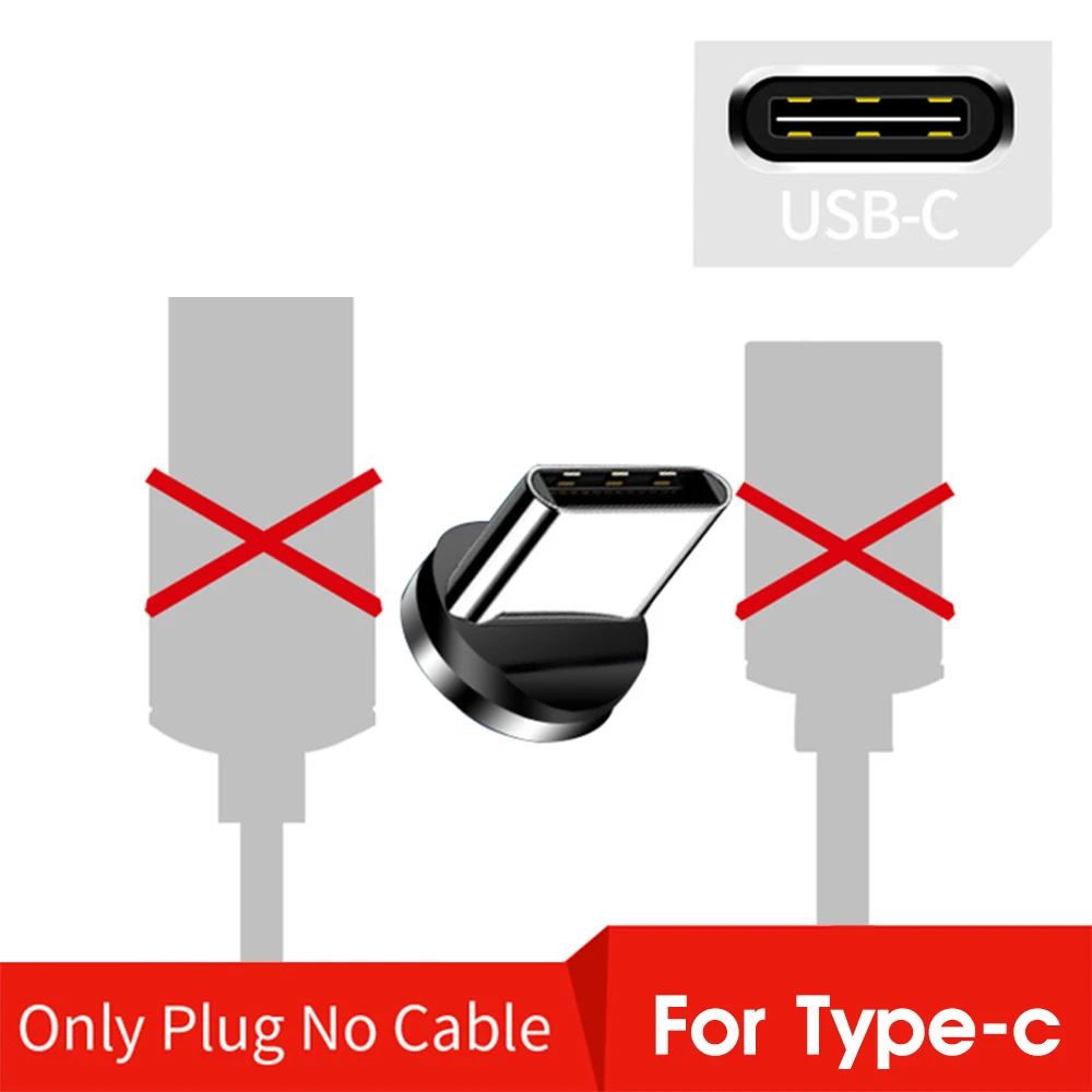 Быстрая зарядка магнитное зарядное устройство Micro USB кабель для samsung type кабель для Xiaomi мобильный телефон кабель для iPhone зарядное устройство шнур провод - Цвет: Only Type C Plug