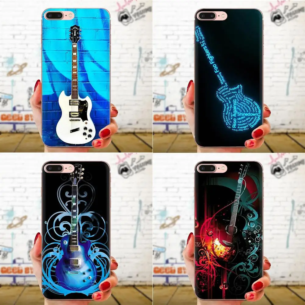 Мягкий силиконовый чехол для LG G7 ThinQ G5 G6 K50 Q60 K40 K8 Q7 2018 2017 V40 V30 V20 V10 Guitar Blue Music Note Electric