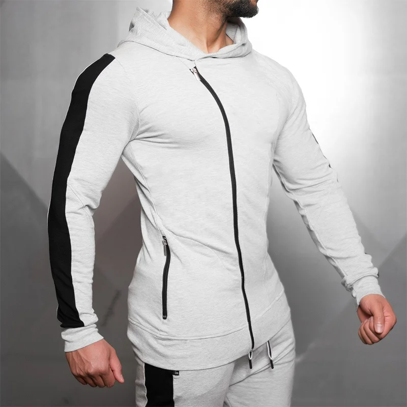 slim fit grey hoodie