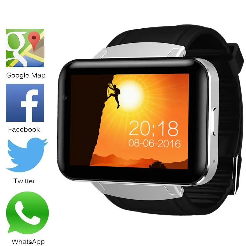 

Bluetooth Clock Smart Watch Android 4.4 OS 512MB RAM 4GB ROM Notification Support SIM Card Google Play/Map/Voice