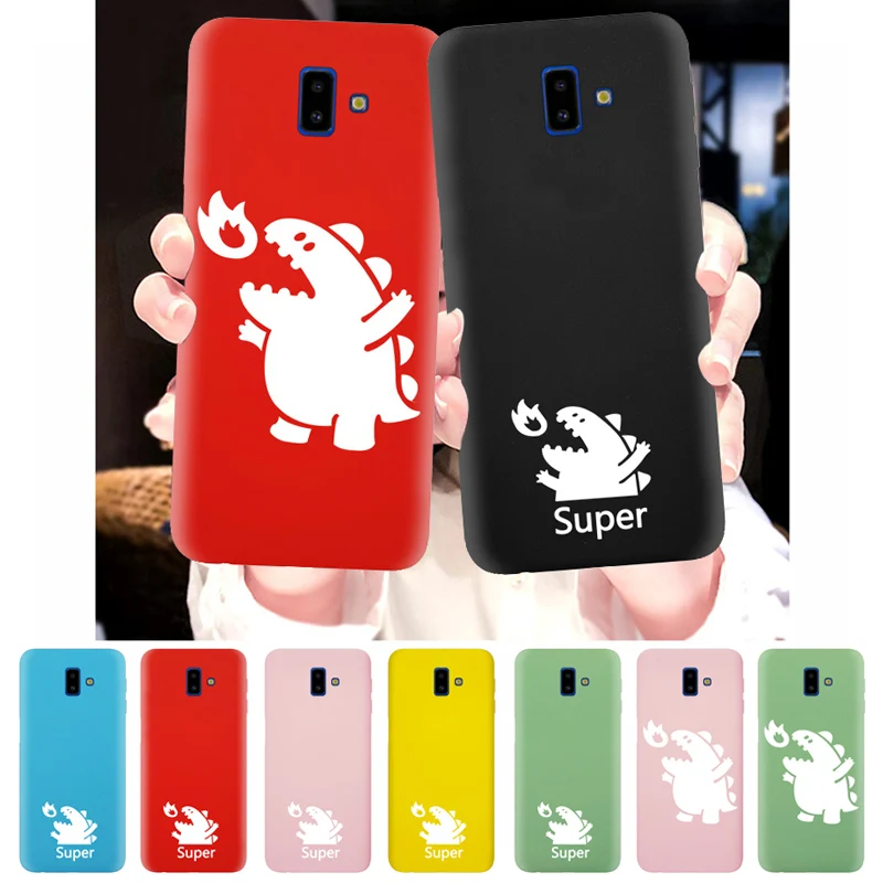Luxury Case For Samsung Galaxy J8 J6 J4 J3 J2 J7 J Series Silicone Phone Cover Soft TPU Back Coque Super Cute Flame Dinosaur | Мобильные