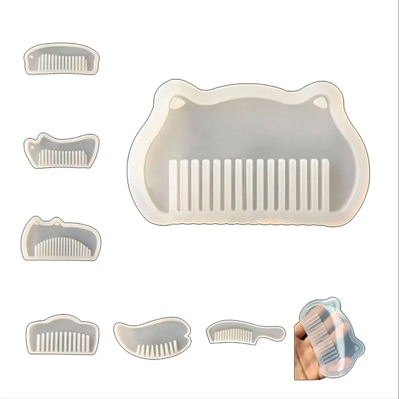 

DIY Plastic Comb Moulds Silicone Cartoon Crystal Smooth Comb Mold Plastic Cute Comb Molds Durable Practical Moulds Bathroom Item