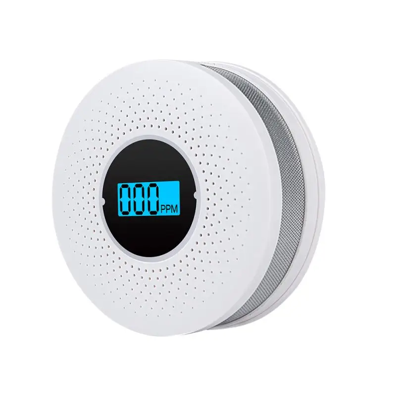 Alarma de protección contra incendios, alarma de fugas de monóxido de carbono, pantalla LCD, Detector de humo tipo compuesto