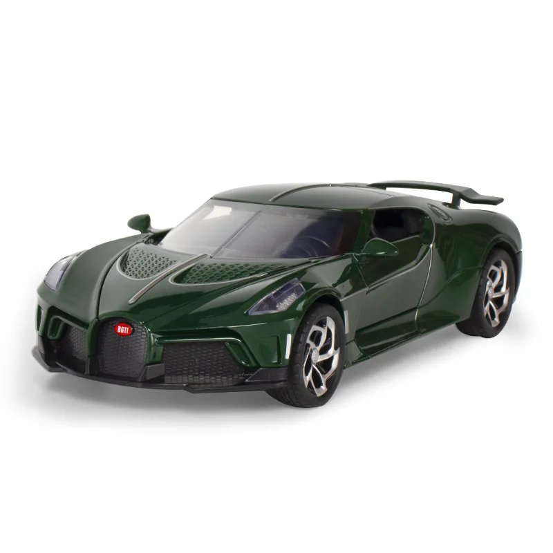 Hot 1:24 scale Bugatti La Voiture Noire Super sports car metal model light sound diecast vehicle toys collection for gifts