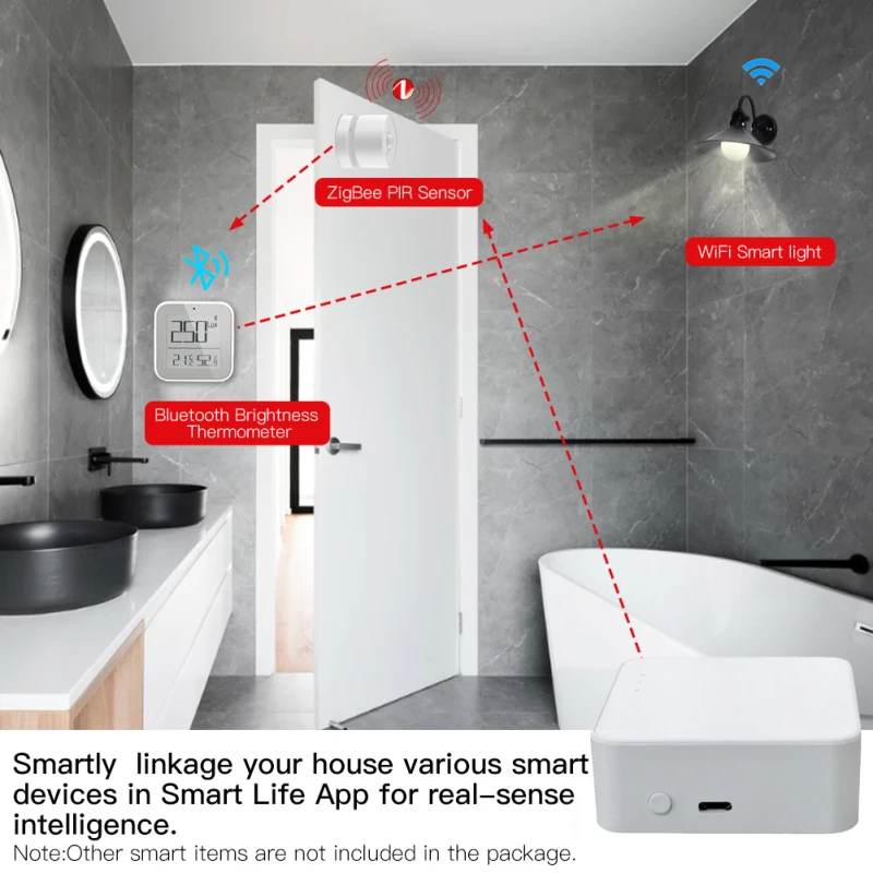 Zigbee Gateway Smart Gateway Tuya Multimode Gateway Bluetooth Zigbee to WiFi Smart Home Bridge Hub Smart Life APP Wireless Remote Work with Alexa Google
