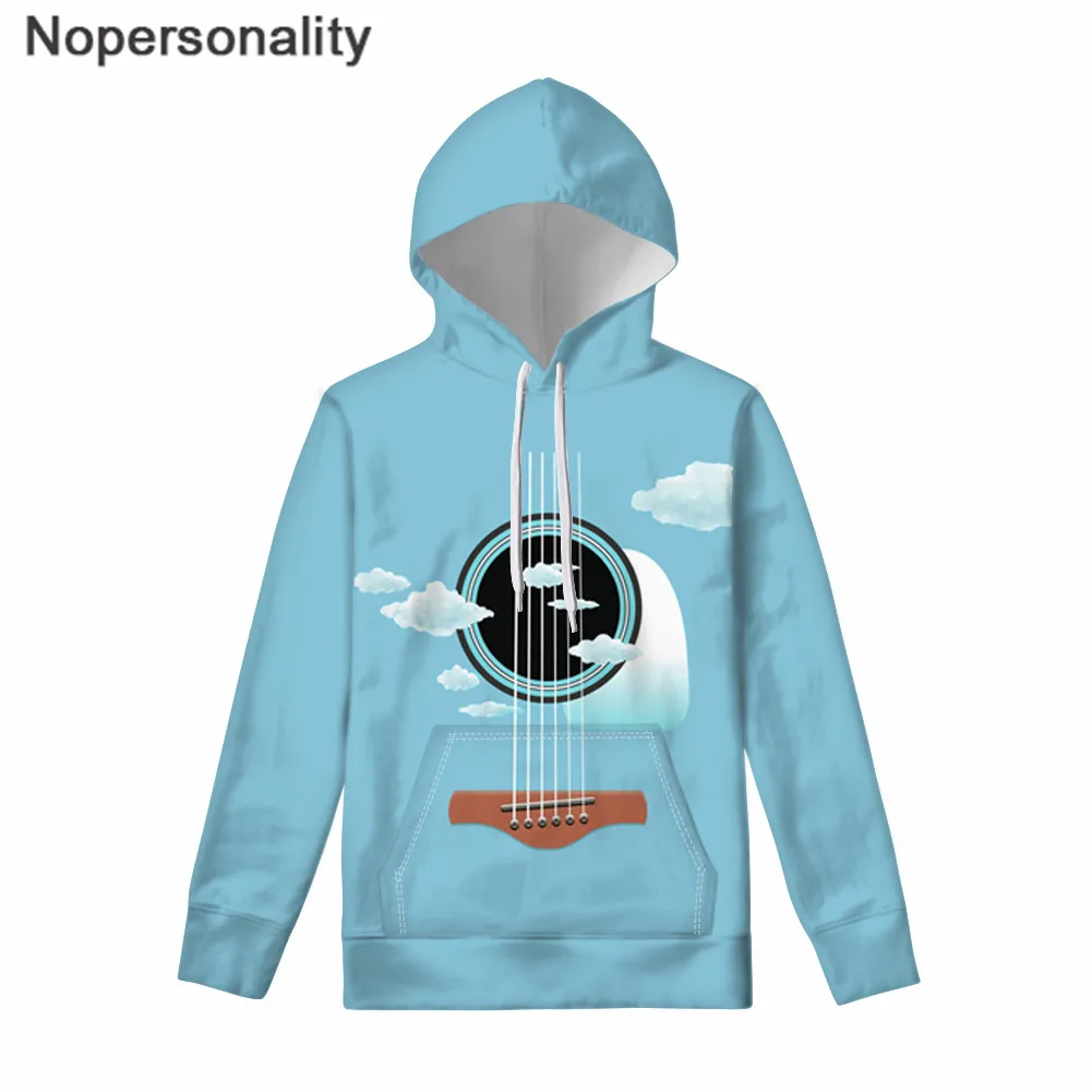 Nopersonality, женские толстовки, кофты с длинным рукавом, топы на завязках, 3D музыкальная гитара, Модный женский осенний пуловер с длинным рукавом