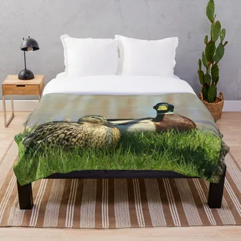 

Drop Shipping Printed Throw Blanket Sherpa Fleece Soft Blanket Flannel Rug Home Decoration For Bed Mr And Mrs Mallard Duck