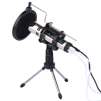 

With Mic Windscreen Pop Filter Cover Foldable Adjustable Microphone Stand Desktop Tripod For tiktok Computer Video Recording