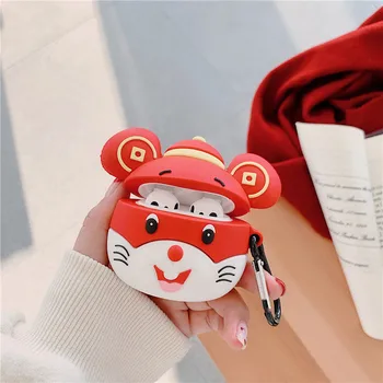 

3D Earphone Case For Xiaomi Air 2 Case Silicone Mouse Cartoon Cover For Xiaomi Airdots Pro 2 Air 2 Earpods Case Keychain Hook
