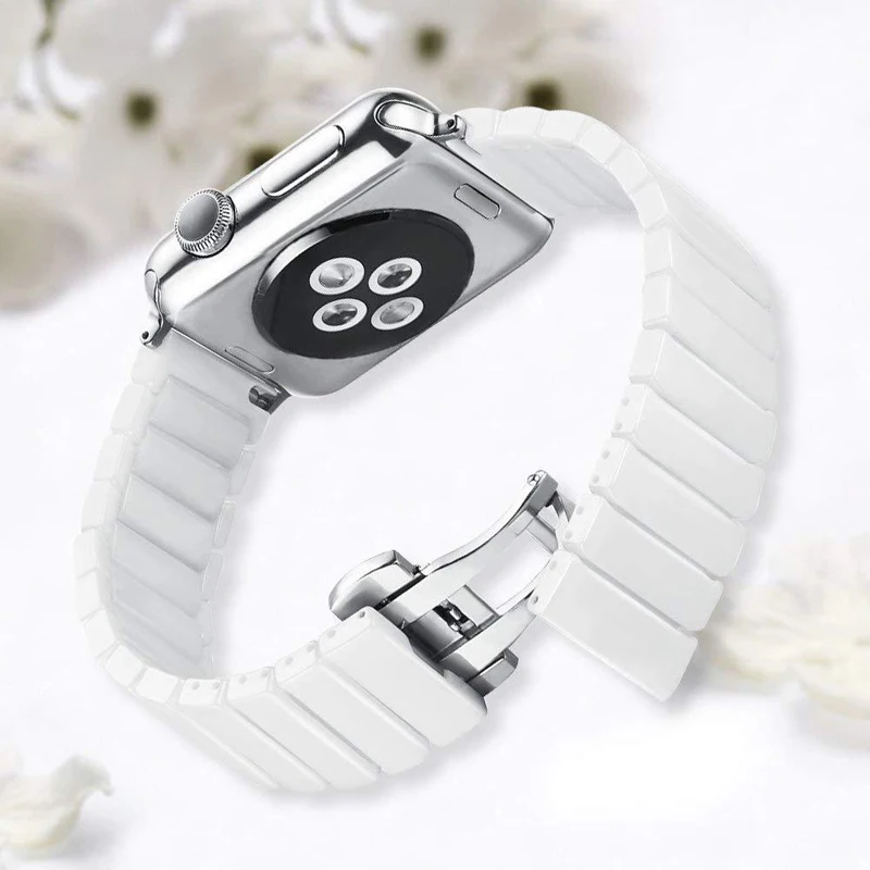 Керамический ремешок для часов Apple Watch 38 мм 42 мм смарт-часы ремешок ссылка браслет керамический ремешок для Apple Watch Series 4 3 2