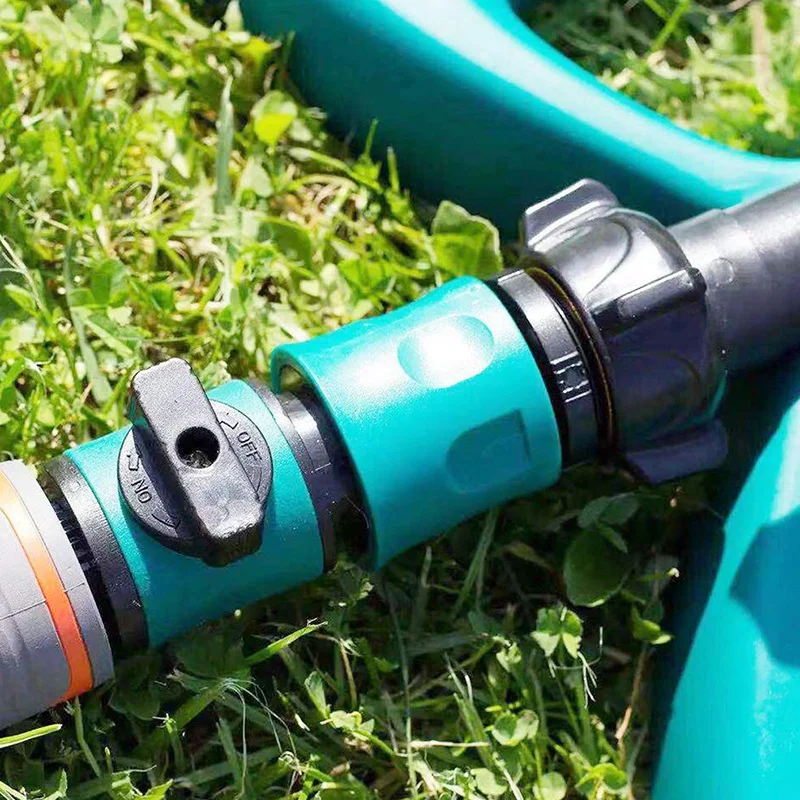3/4 Inch Garden Hose Fitting Quick Connector Male and Female Set with Shut-Off Valve Switch(5 Sets/ 10 Pack