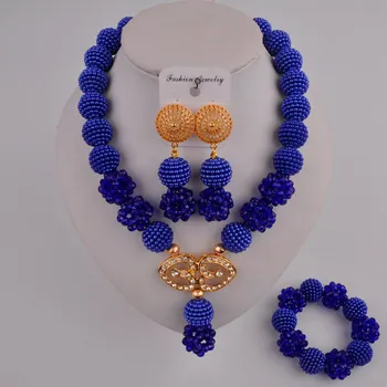 

Fashionable Royal Blue African Beads Jewelry Set ZCQ02-01