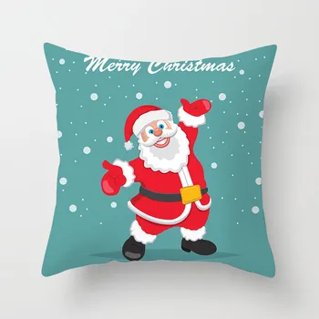 

Nanacoba Christmas Cushion Cover Nordic Cute Deer Santa Claus Snowman Pillow Cover Home Sofa Decorative Pillowcase Short Plush