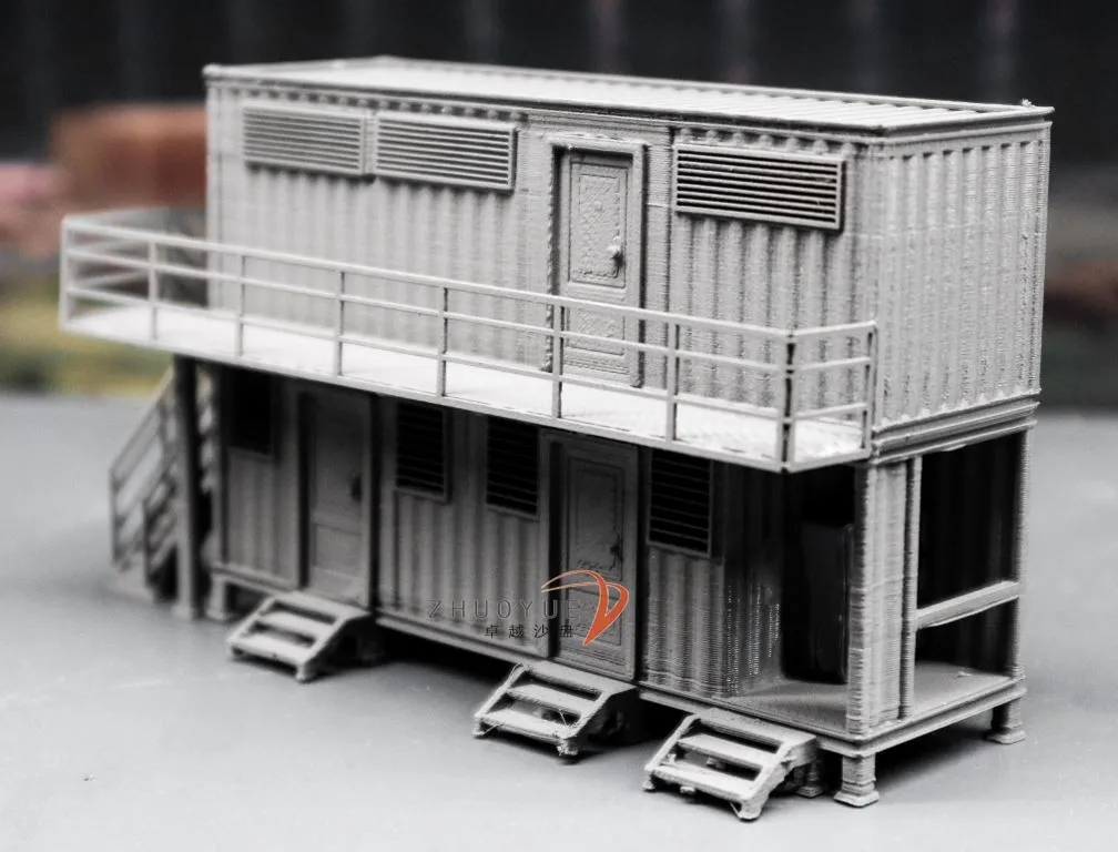 1: 87 пропорциональная Смола Модель двухэтажный контейнерный дом Поезд Модель сцена макет песка стол Строительная площадка