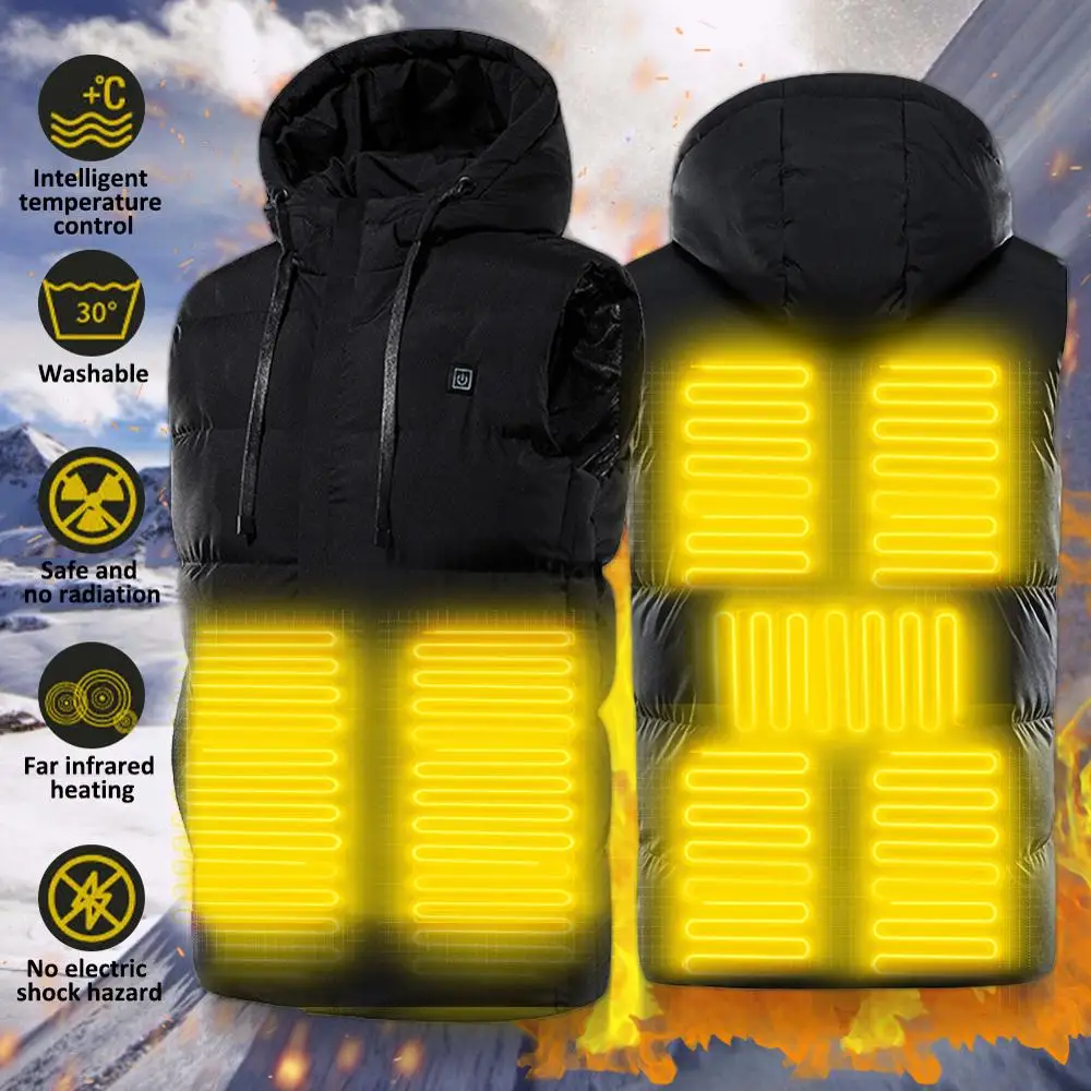 

Heated Jacket 7Places Heating Jacket Women'S Warm Vest Outdoor Vest Hot Jacket Size M-7XL School Outdoor ë°œì—´ì¡°ë¼ ãƒ™ã‚¹ãƒˆ gilet femme
