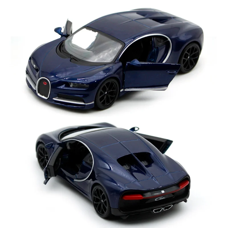Bburago 1:32 Bugatti Chiron синий автомобиль литья под давлением открытые двери автомобиль литья под давлением коллекционные модели автомобилей для мужчин 42025