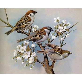 

5D Diy Contain Diamond Painting Full Round Drill Sparrow Embroidery Cross Stitch Home Decor gift Wholesale sales