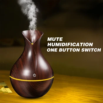 

USB Wood Grain Essential Oil Diffuser Ultrasonic Air Humidifier Household Aroma Diffuser Aromatherapy Mist Maker with Light