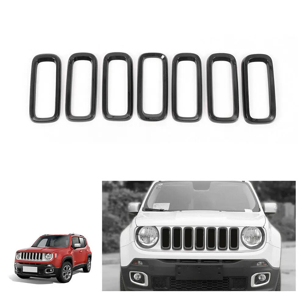 Front Grille Grill Frame Trim Covers Bezels for Jeep Renegade 15 17
