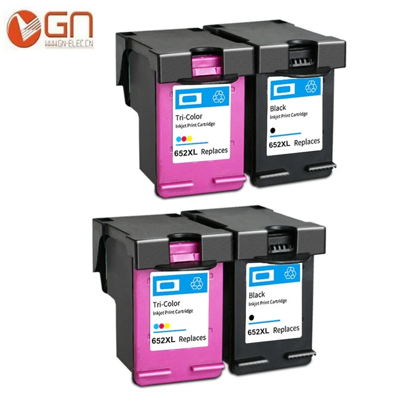 4PK GN заправка 652 Замена для hp 652XL 652 чернильный картридж XL для hp Deskjet 1115 1118 2135 2136 2138 3635 3636 3835 4536 принтер - Цвет: 4PK