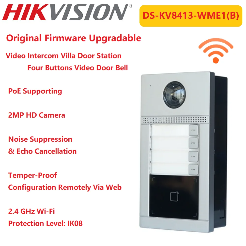 Hikvision Video Door Bell Dskv8413wme1(b) Wireless Card Read